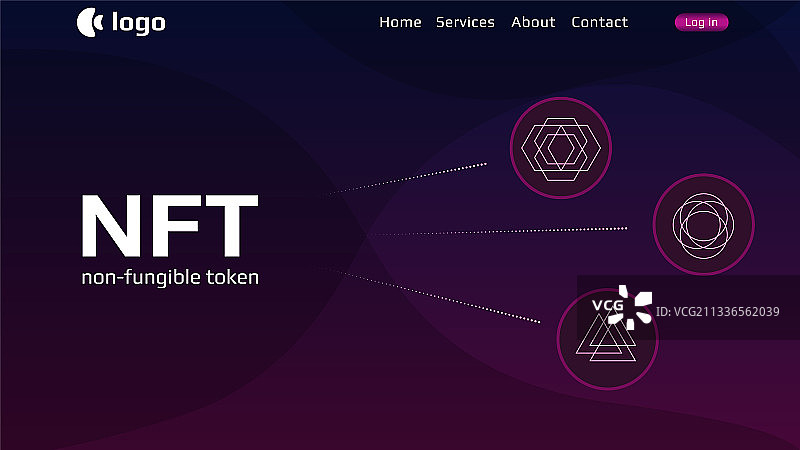 NFT非同质化代币网站页眉模板图片素材