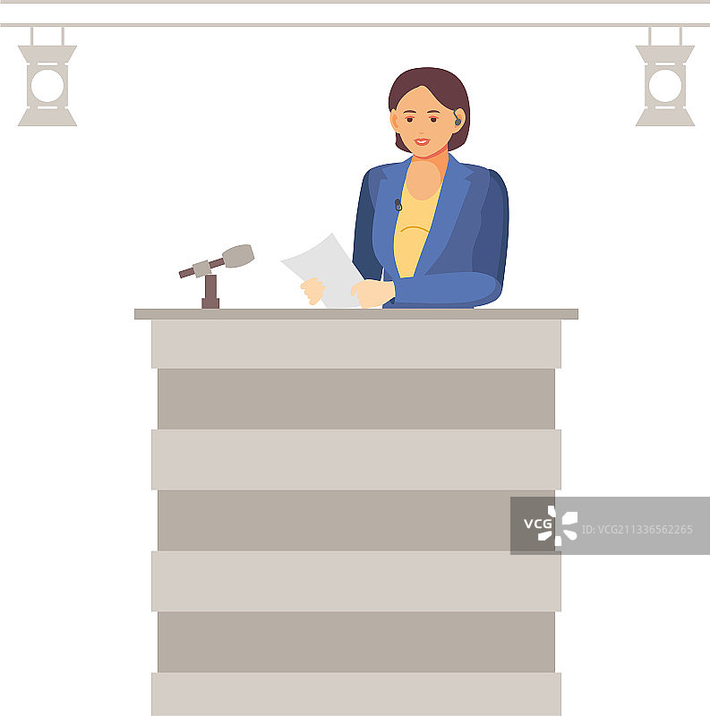 播报新闻的女主播图片素材