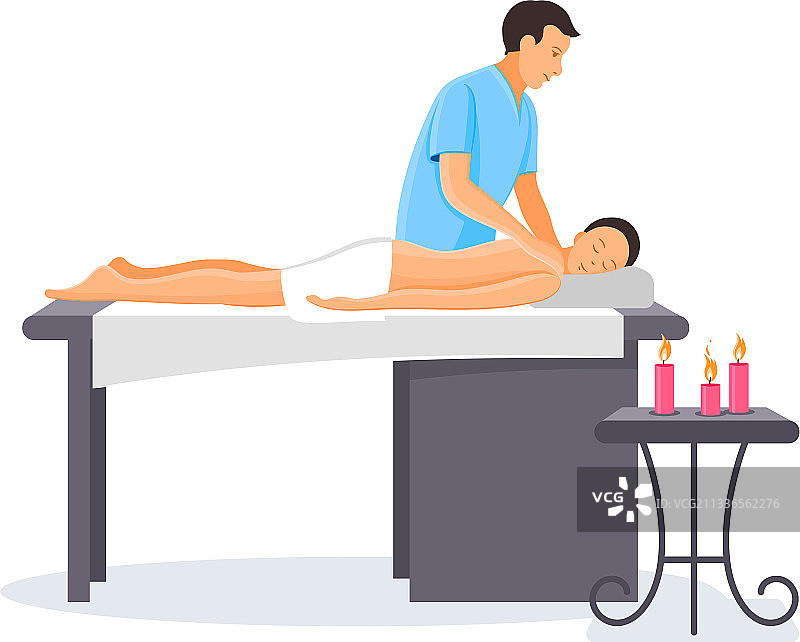 男人为女人做背部按摩图片素材