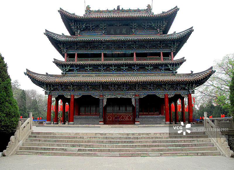 山西太原迎泽公园古藏经楼--福字展--郁金香图片素材