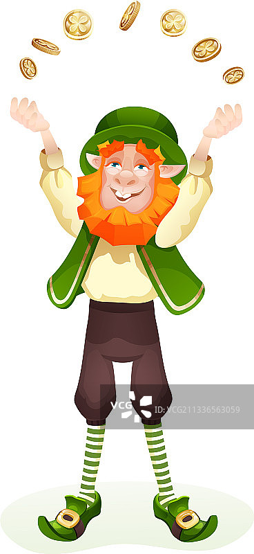 有趣的爱尔兰风格小矮妖角色图片素材