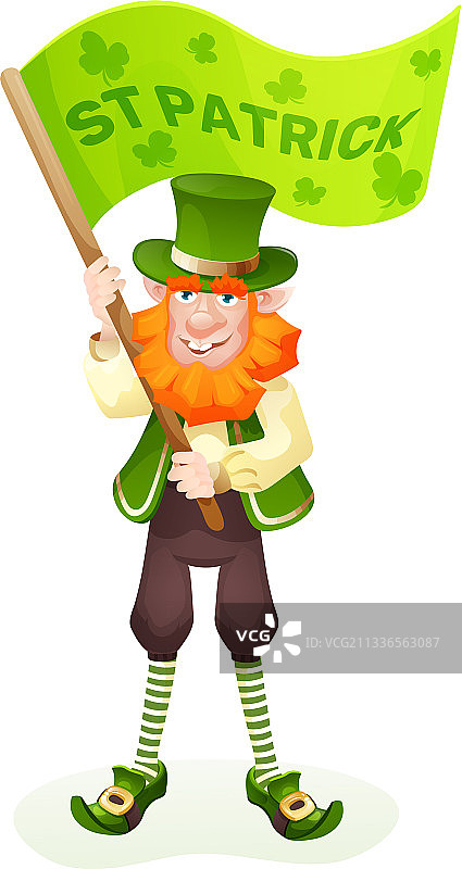 有趣的爱尔兰风格小矮妖角色图片素材