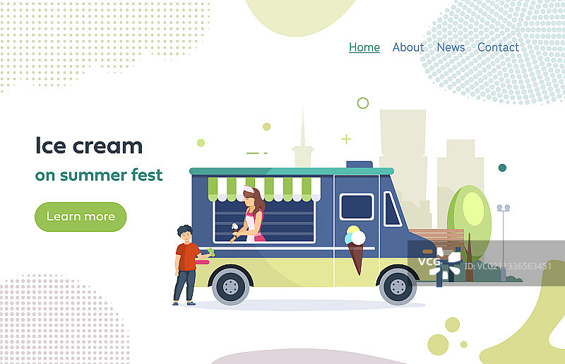 街头市场的冰淇淋车图片素材