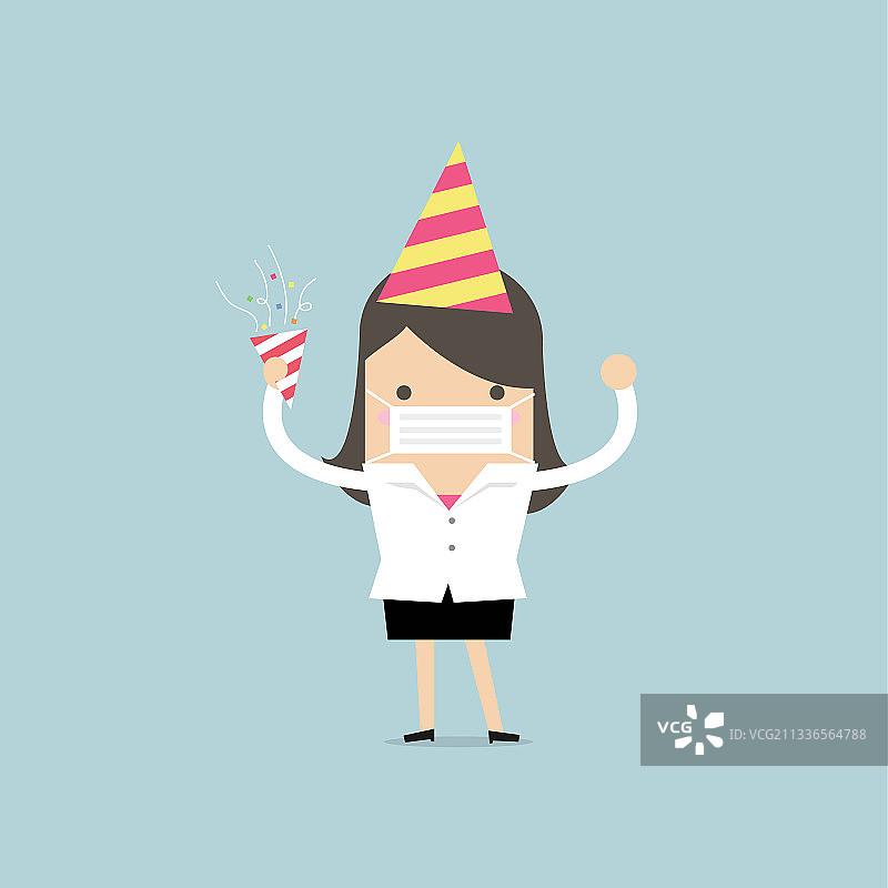 在聚会上庆祝的女商人图片素材