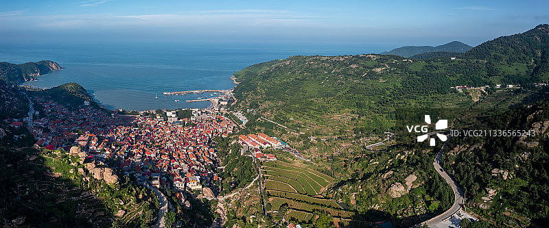 青岛崂山青山村日景接片图片素材