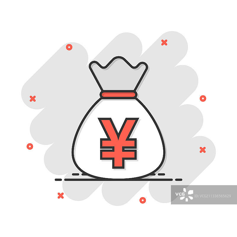 卡通日元货币袋图片素材