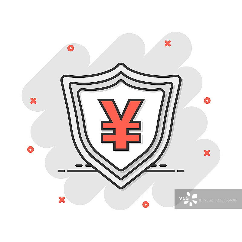 卡通日元盾牌货币图标图片素材