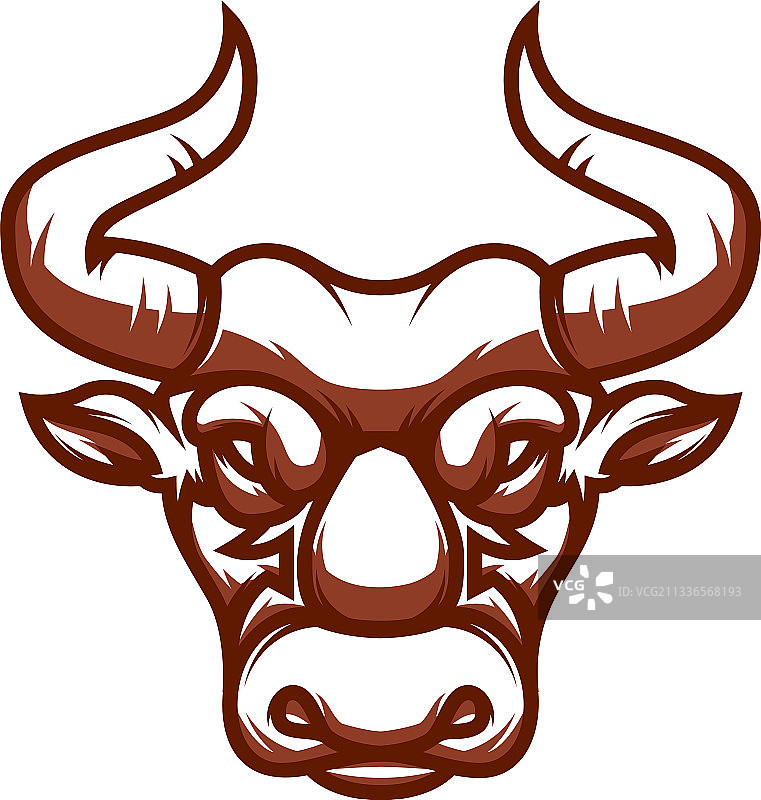 用于标志标签的牛头标志设计元素图片素材