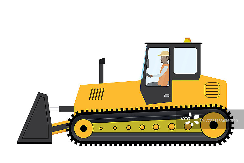 带驾驶员的推土机图片素材