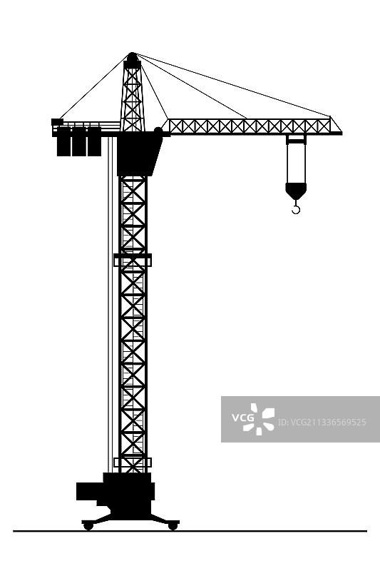 孤立的建筑起重机剪影图片素材