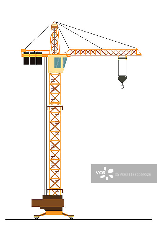 白色背景下的建筑起重机图片素材