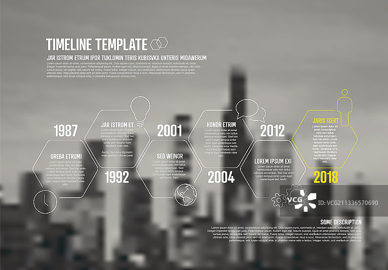 细线条信息图时间轴模板图片素材