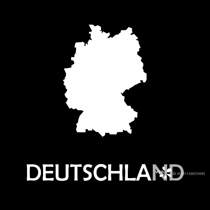 德国灰色国界地图图片素材