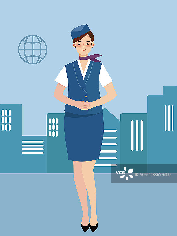 空姐职业插画图片素材