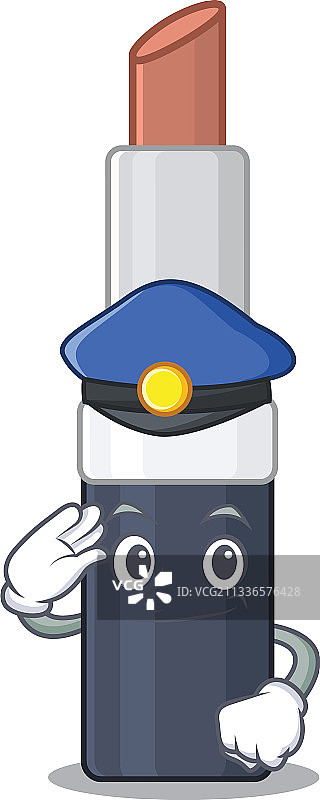 卡通警察画着棕色唇膏图片素材