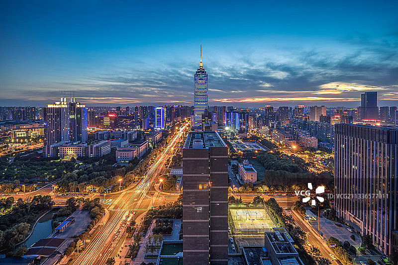 楼顶看常州图片素材