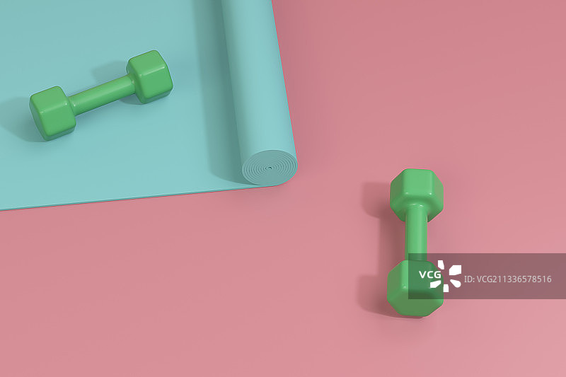 3D渲染的各种风格健身器材哑铃图片素材