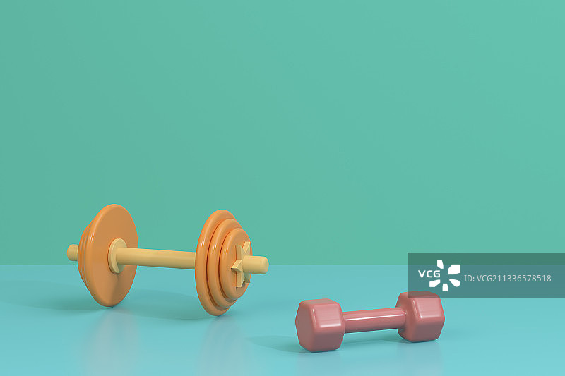 3D渲染的各种风格健身器材哑铃图片素材