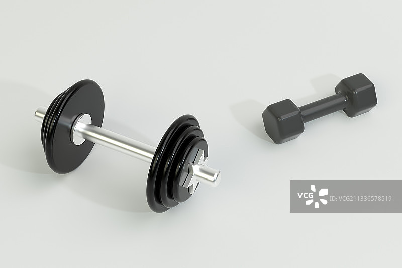 3D渲染的各种风格健身器材哑铃图片素材