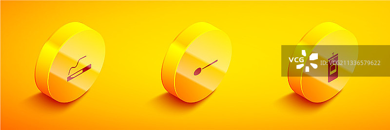 2.5D香烟、勺子和法式滤压壶图片素材