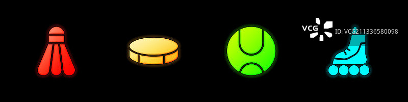 羽毛球冰球网球套装图片素材