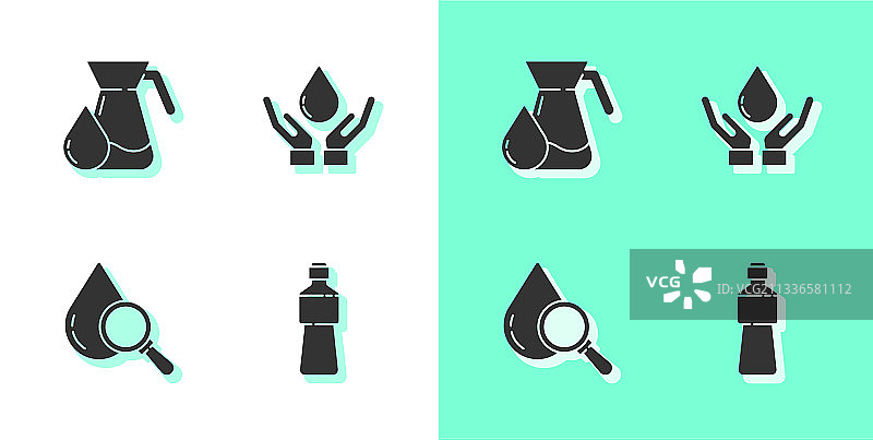 带水滴的瓶子水壶玻璃杯图片素材