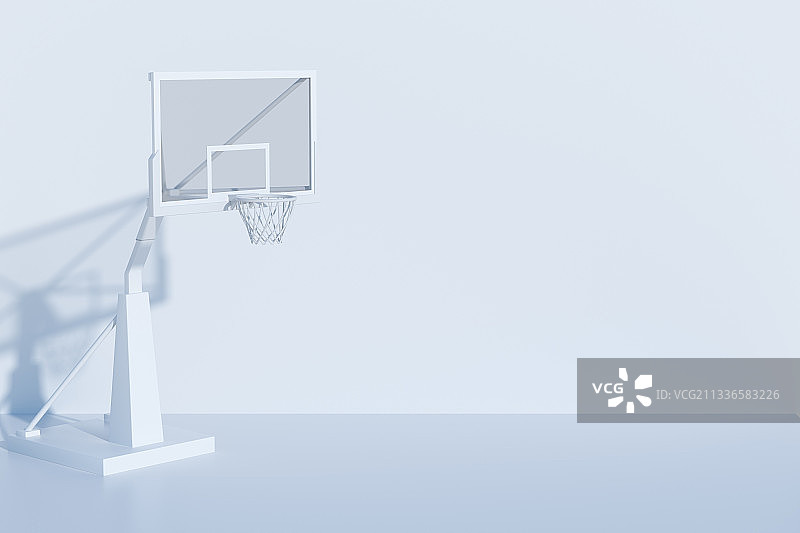 3D渲染的篮球架和篮球场图片素材