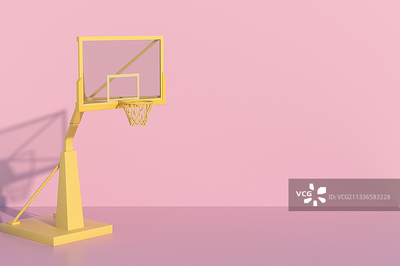3D渲染的篮球架和篮球场图片素材