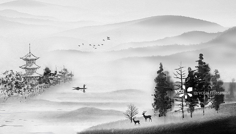 水墨山水图片素材