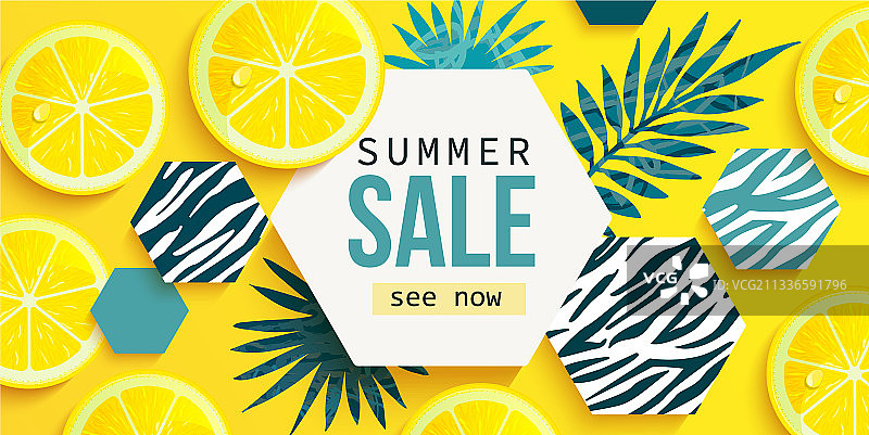 夏季促销横幅明亮邀请函图片素材