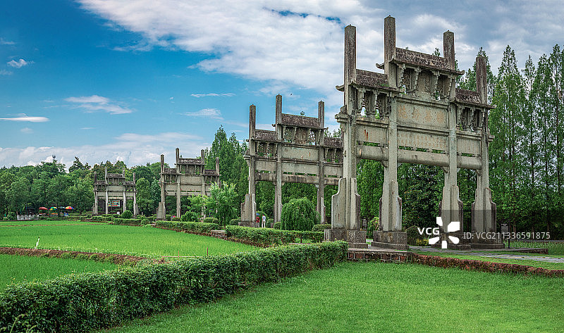 安徽歙县棠樾牌坊群拍摄图片素材