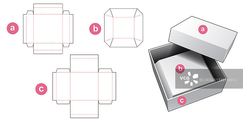 带倒角插件的模切模板盒图片素材