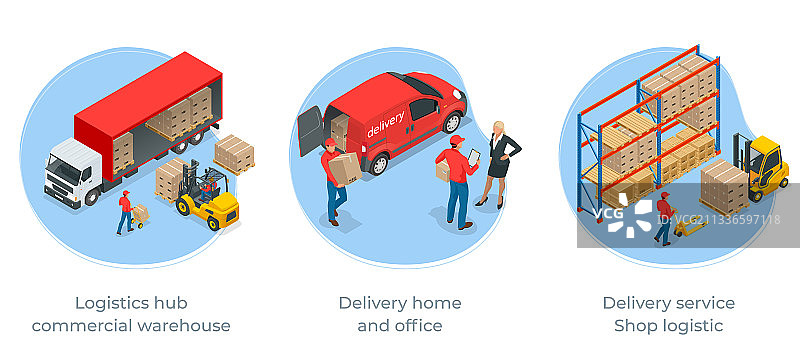 2.5D物流与配送信息图图片素材