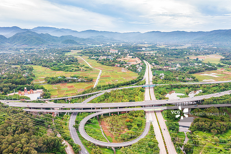海南省三亚市吉阳区迎宾互通立交桥图片素材