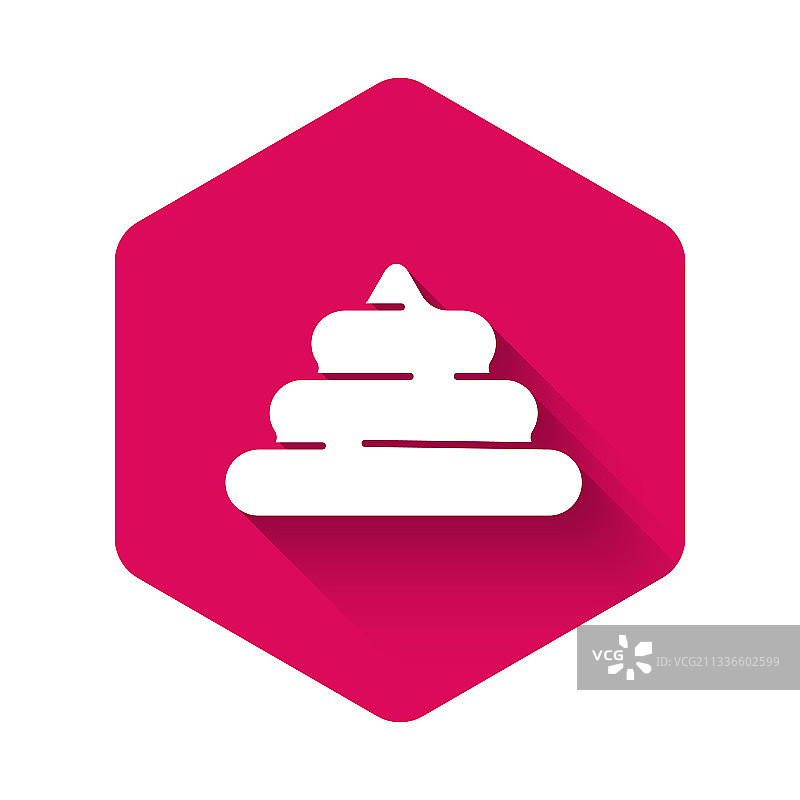 白色粪便图标，长阴影图片素材