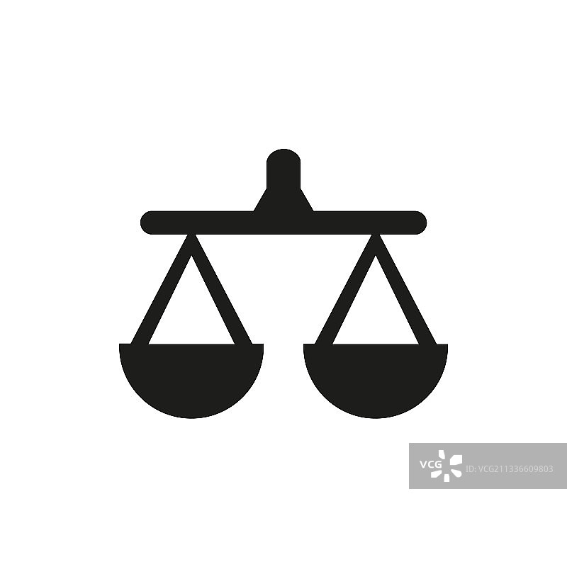 白色背景上的天平图标图片素材