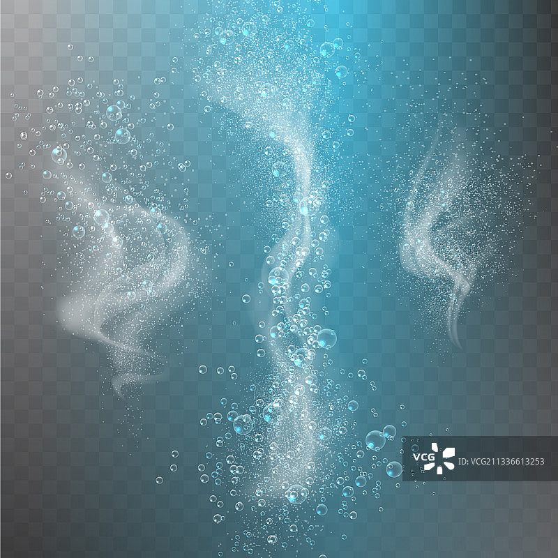 蓝色水下冒泡气泡图片素材