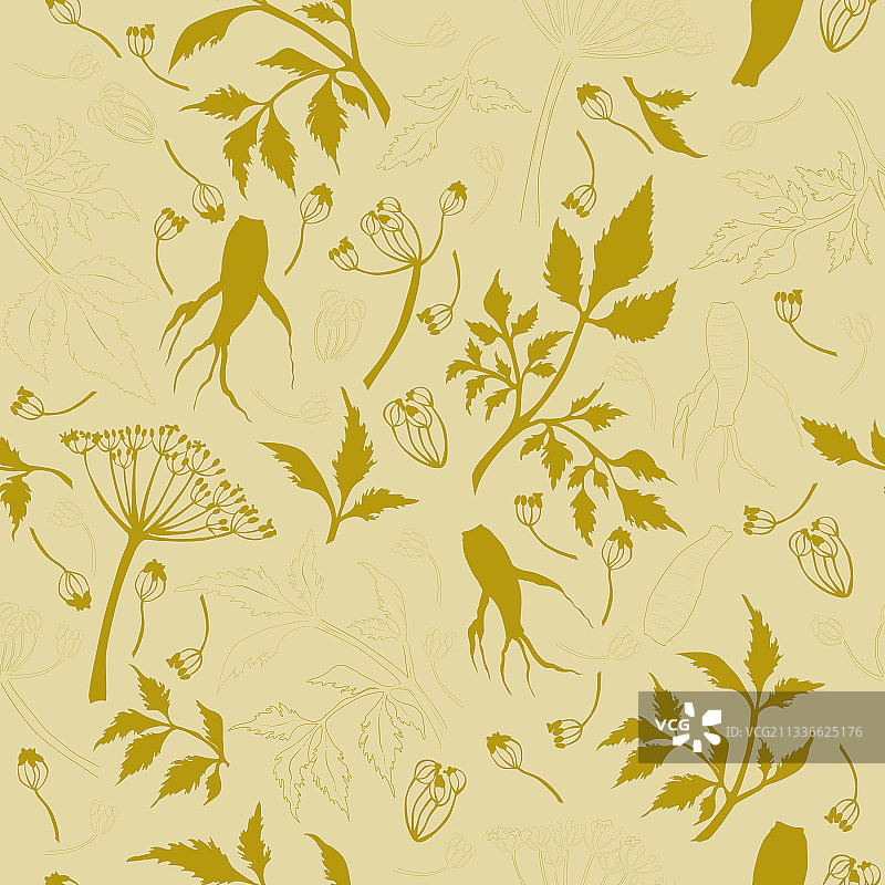 当归部分无缝图案图片素材