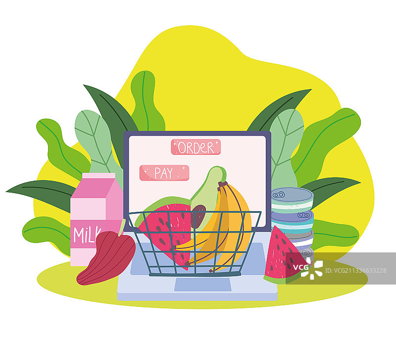 在线食品杂货购物APP图片素材