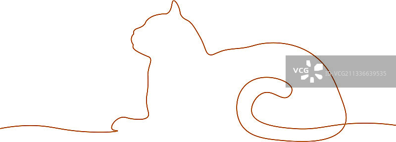 黑白单色猫咪元素线条图片素材