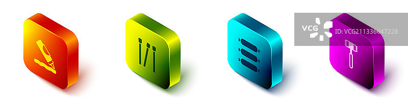 2.5D番茄酱瓶与香肠火柴图片素材