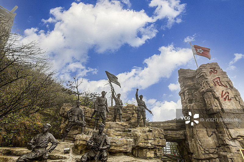 贵州省遵义市娄山关西风台雕塑图片素材