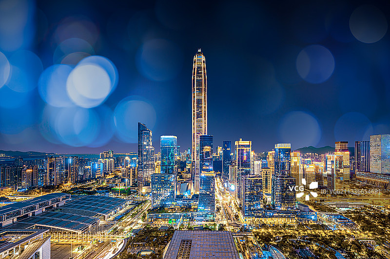 夜景深圳城市建筑图片素材