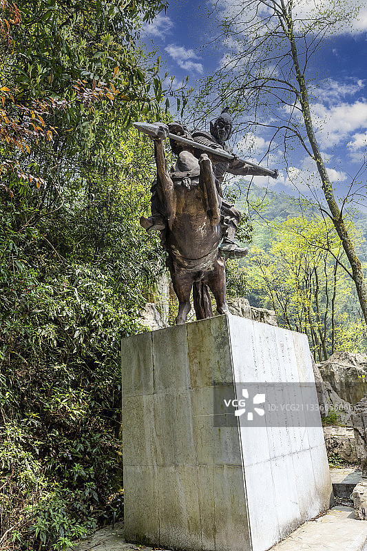 贵州省遵义市娄山关百仗梯杨应龙雕像图片素材