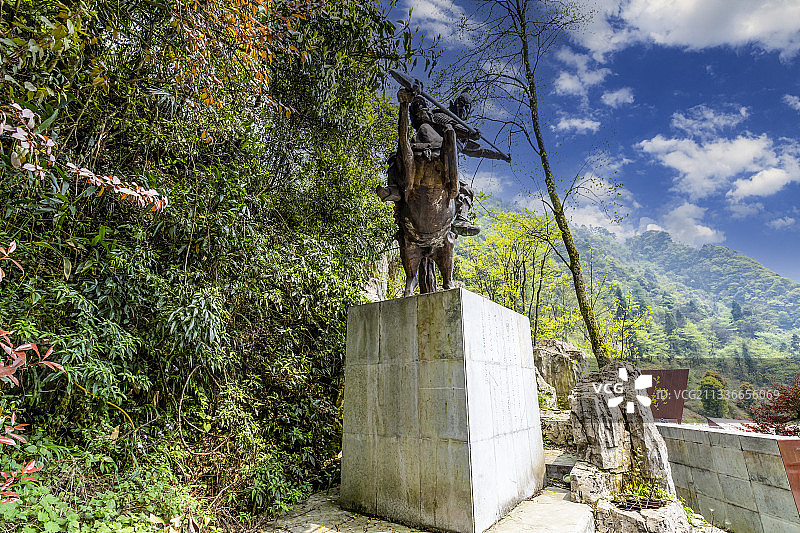 贵州省遵义市娄山关百仗梯杨应龙雕像图片素材