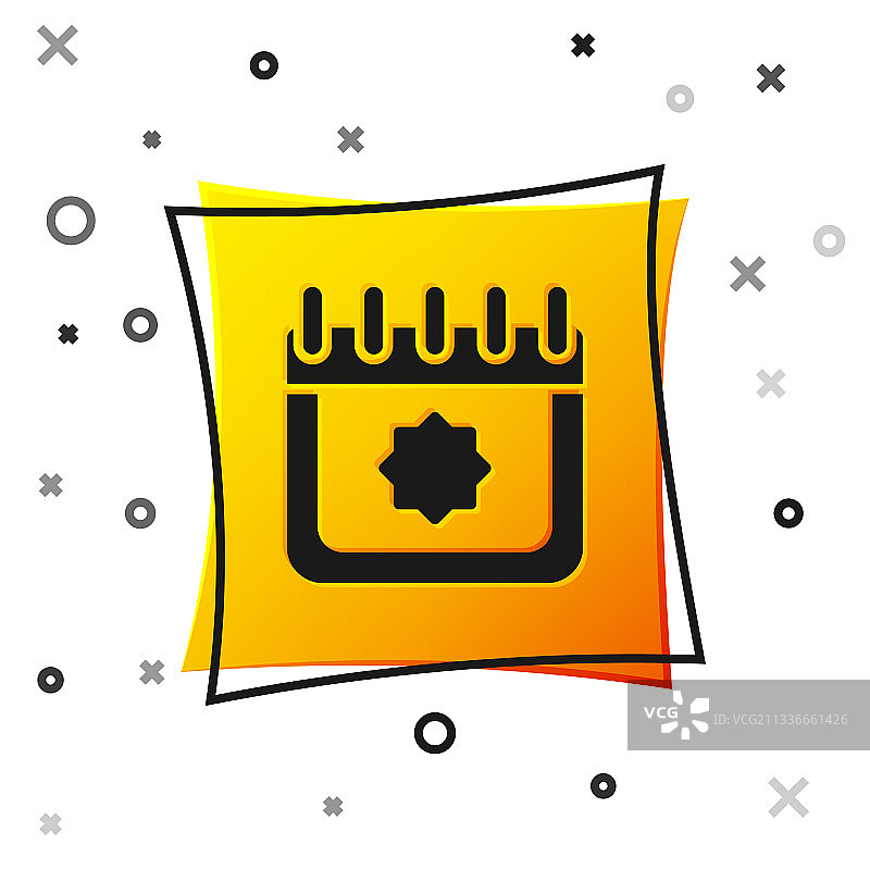 白色背景上的黑色斋月日历图标图片素材