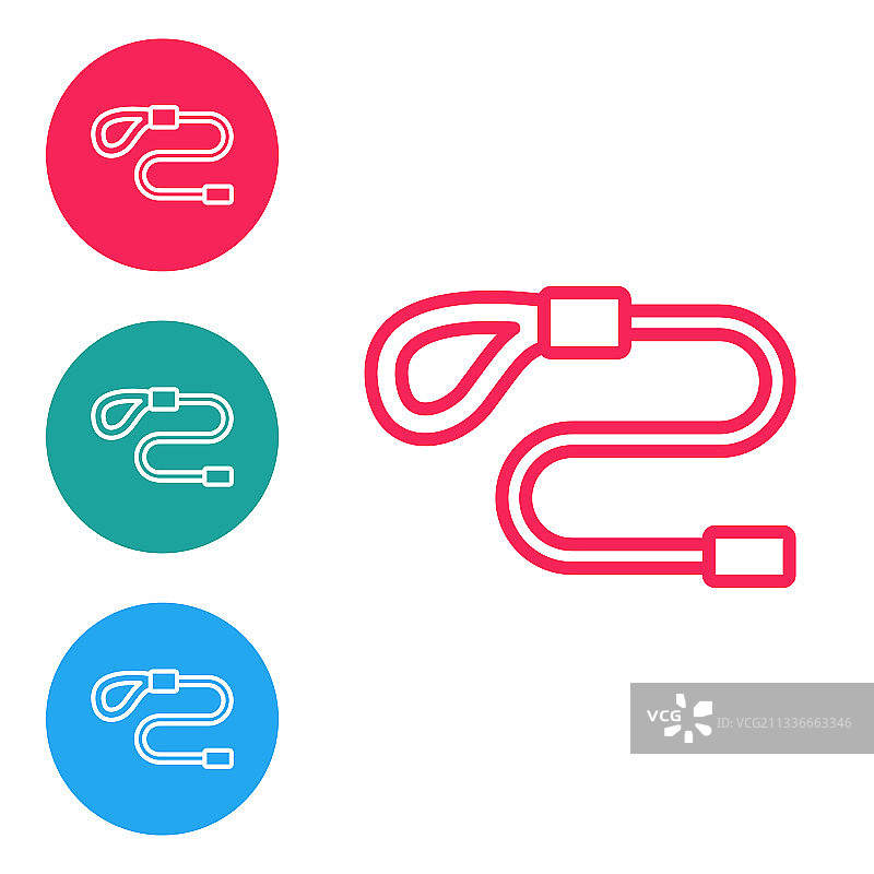 带登山扣的红色伸缩绳牵引绳图片素材