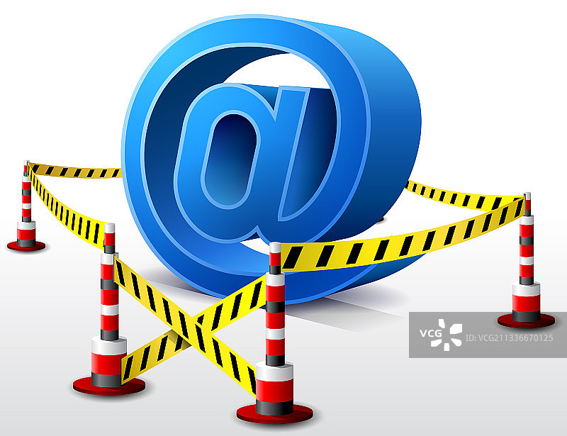 受限区域内的电子邮件符号图片素材