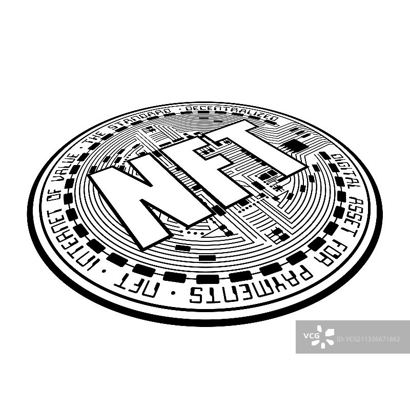NFT加密货币轮廓透视图片素材