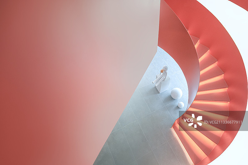 红色旋梯图片素材